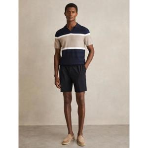 REISS Deck Drawstring Chino Shorts in Navy